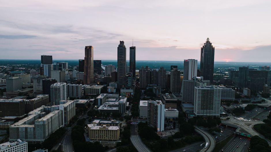 Moving to Atlanta skyline view